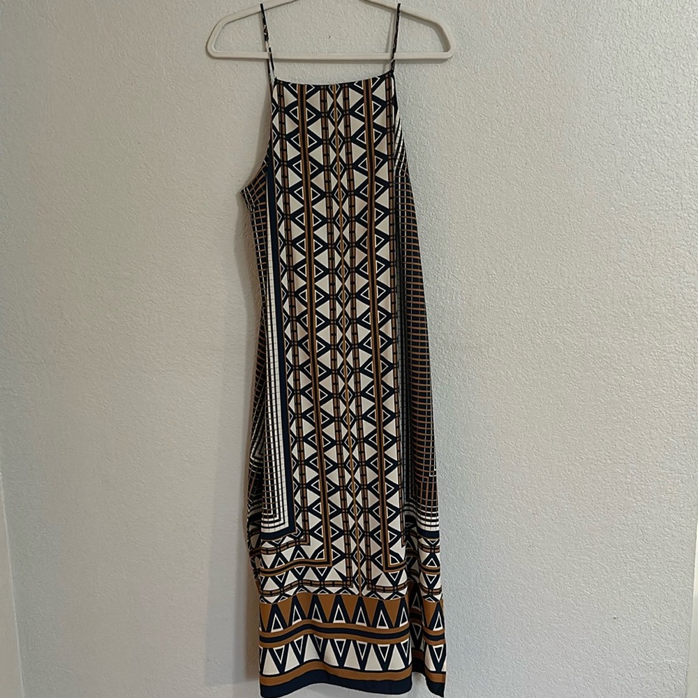 TOPSHOP geometric print, spaghetti strap dress